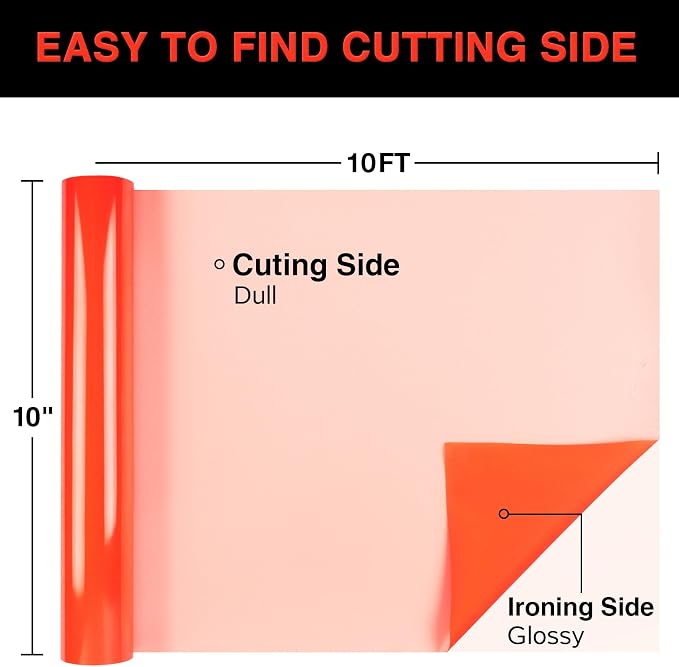 TORC Neon Orange Puff 3D HTV Vinyl Heat Transfer, Sportswear | Easy Cut & Weed - Image 3