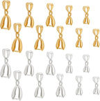 PH PandaHall 100pcs 5 Sizes Pendant Pinch Bail Clip, Brass Pendant Connector by PHPandaHall