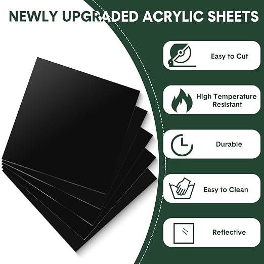 Suzile 50 Pcs Acrylic Sheet 3.9 x 3.9 in Acrylic Sheets 1/8 Thick Cut to Size - Image 3