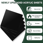 Suzile 50 Pcs Acrylic Sheet 3.9 x 3.9 in Acrylic Sheets 1/8 Thick Cut to Size - Image 3