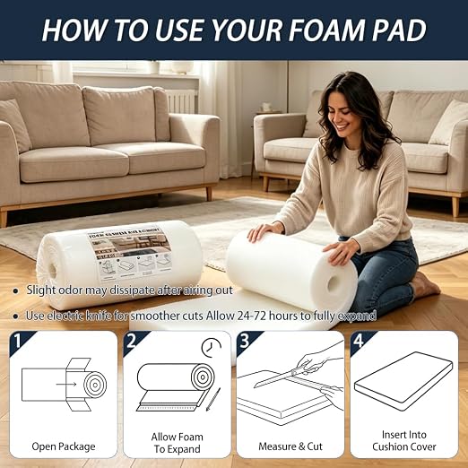Upholstery Foam Pad, Window Seats, Headboards, Bench Pads, Upholstery Repair - Image 6