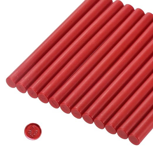 MECCANIXITY 12 Pcs Red Cylinder Sealing Wax Stick Glue Gun Wax Seal Rod Craft by MECCANIXITY