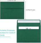 70 Packs of Invitation Envelopes, A2 Dark Green Postcard Envelopes - Image 2