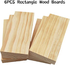 6PCS Rectangle Wood Boards Unfinished Wood Blocks - Image 2