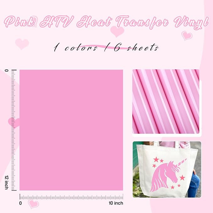 Tintnut Light Pink Heat Transfer Vinyl, easy cut & weed, stretch washable - Image 2