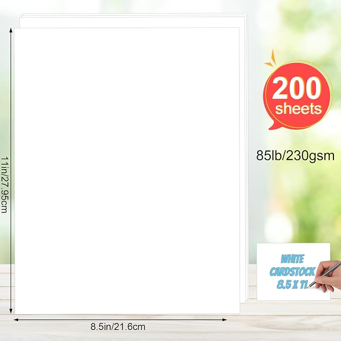 Joyberg 200P White Cardstock 8.5 x 11, 230gsm Cover Cardstock Paper, 85 Lb - Image 2