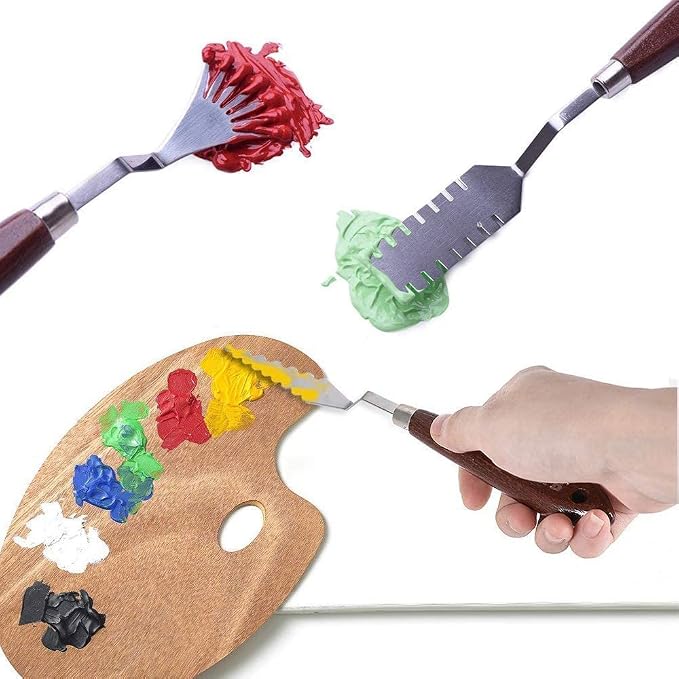 NWFashion Wood Handle Palette Knives 9 Piece Create Texture Spatulas - Image 2