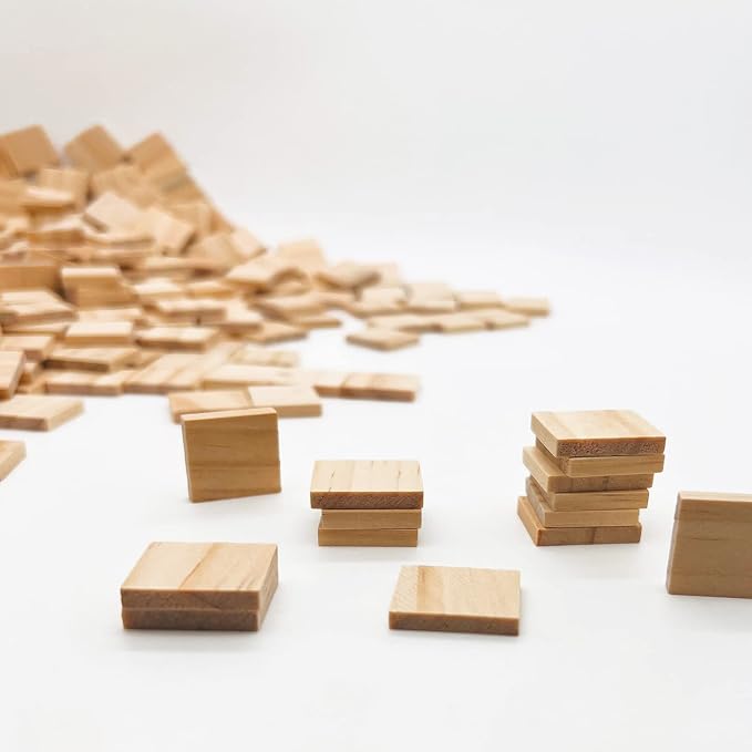 XYSMZM 300 Pcs Wood Blank Letter Tiles, Unfinished Wood Pieces | Wooden Blank - Image 4