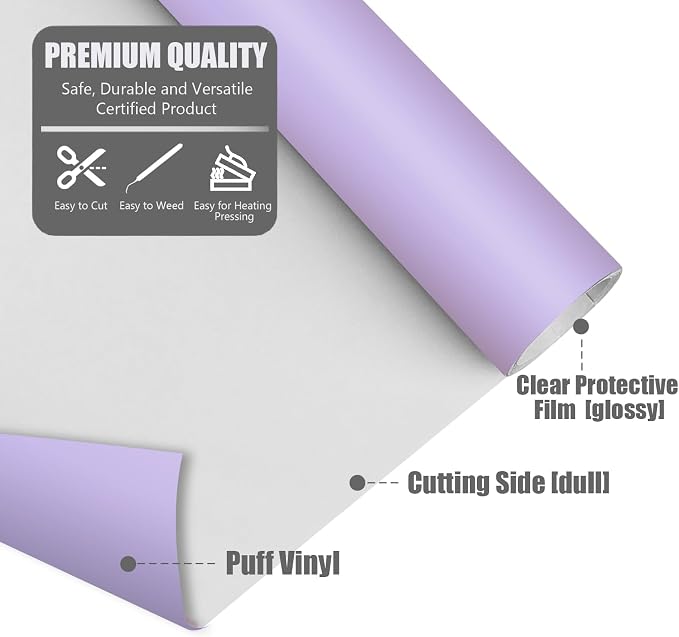TransWonder Lavender Puff Vinyl Heat Transfer - Image 8