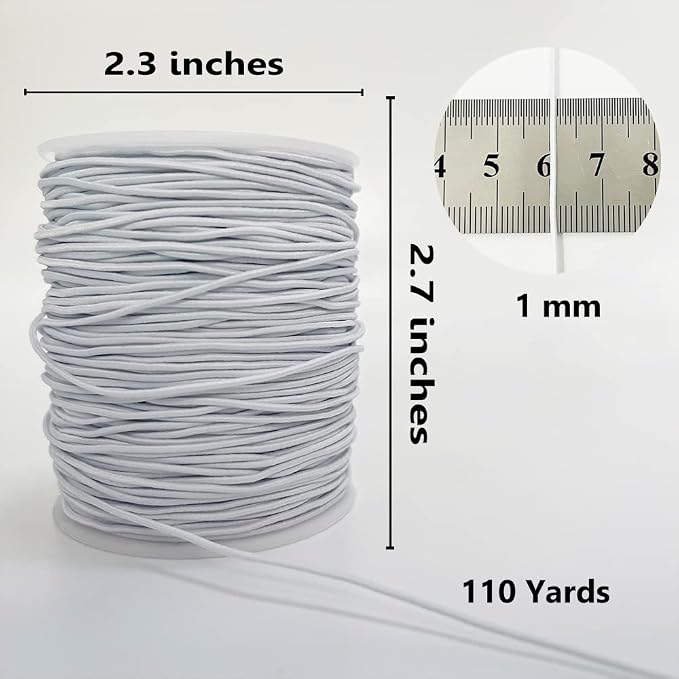 LUSTEMBER Elastic String for Bracelets, 1 mm x 110 Yards Sturdy Stretchy - Image 2