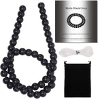 8mm Matte Black Onyx Bead, 15-Inch Matte Round Loose Stone Beads by THRELE