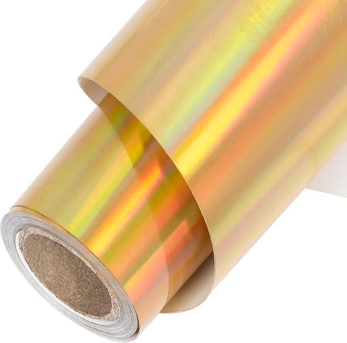 TORC Metallic HTV Heat Transfer Vinyl Roll 12" X 10FT Gold Holographic Iron on by TORC