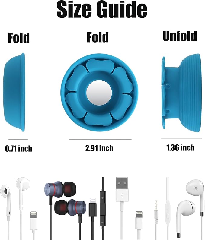 MAIRUI Wired Earbud Case Earphone Headphone Cord Organizer Earbuds Wrap Soft - Image 3