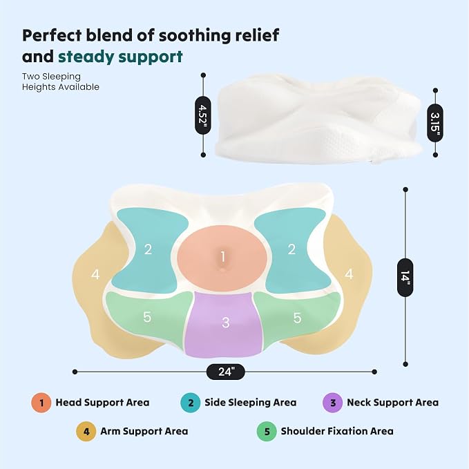 DUMOS Cervical Pillow for Neck and Shoulder, Contour Memory Foam Pillow - Image 8