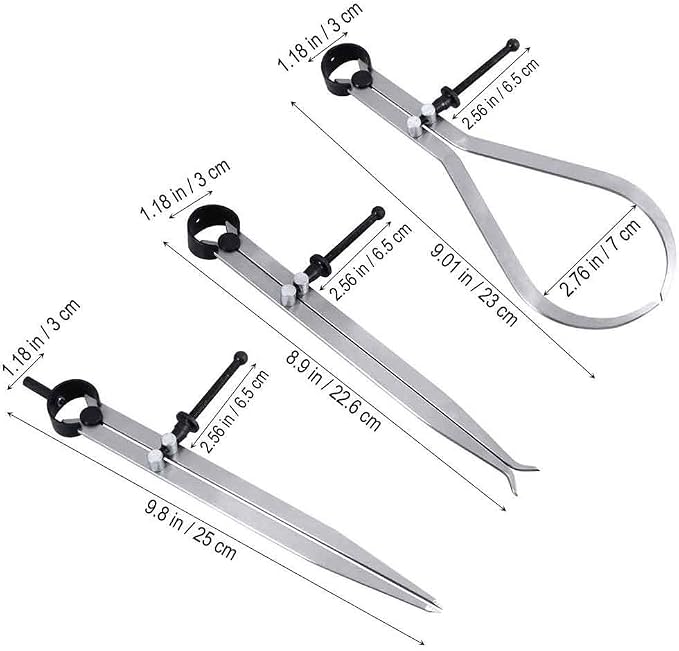 Big Horn 19053C 3 Pieces 8-Inch Spring Caliper / Divider Set - Image 3