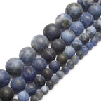 48pcs Natural Matte Olded Blue Sodalite Gemstone Beads，8mm Frosted Round Loose - Image 5