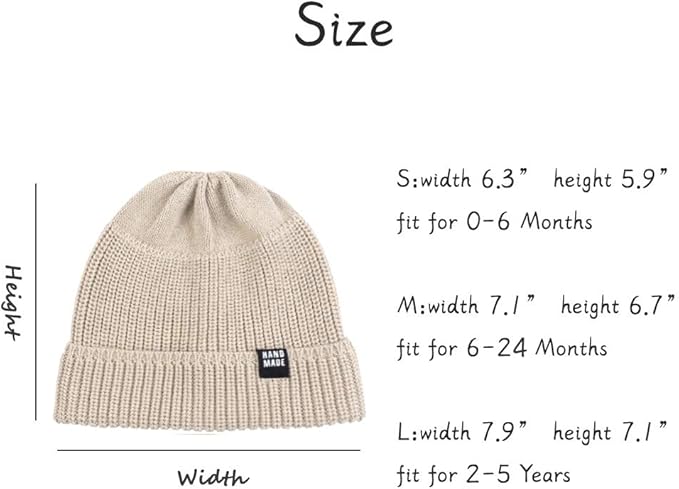 JANGANNSA Simple Knitted Baby Beanie Hip-Hop Boys Winter Hat Toddler Kids Bonnet for Girls 0-5Y