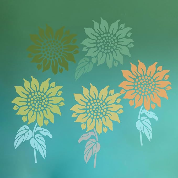 8 Pcs Large Flower Stencils for Painting, 11.81 X 11.81 Inch Flower Stencils - Image 4