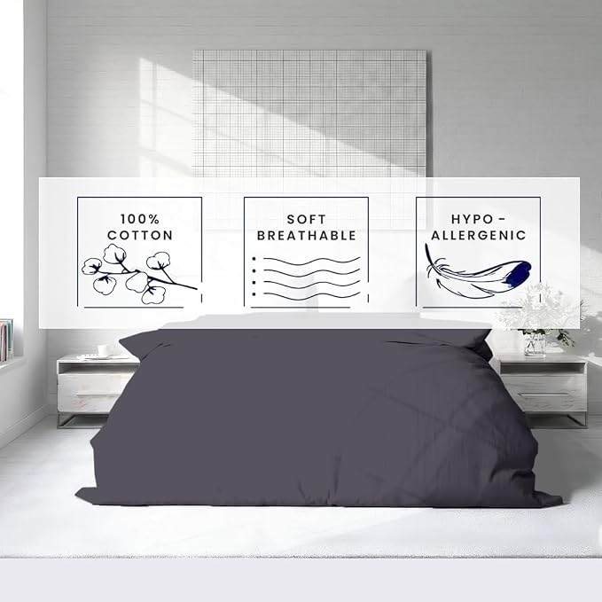 Kotton Culture 1 Pc Duvet Cover King Size-100% Egyptian Cotton 600 Thread Count - Image 5
