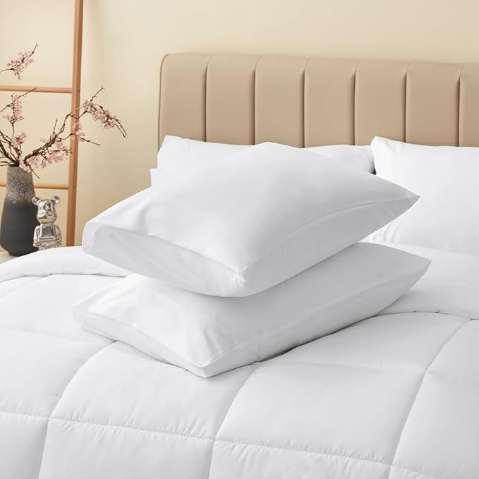 CozyLux Full Size Comforter Sets White, 7 Pieces Bed in a Bag, All Season - Image 8