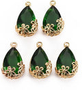 FASHEWELRY 50Pcs Faceted Teardrop Glass Charms Transparent Crystal Drop Pendants by FASHEWELRY