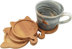 4PCS Mosaic Bamboo Coasters for Crafts, Blank Base Trays, Drinking Cup Coaster - Image 4
