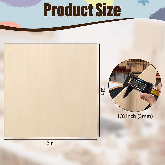 Basswood Sheets 12"x12"x1/8", 24 Pack | 3mm Basswood - Image 2
