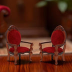 Dollhouse Chair 2PCS Miniature Furniture Retro Vintage Chair Wooden Accessories - Image 3