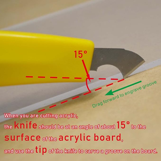 Professional Acrylic Plexiglass Sheet Cutter Scoring Knife Tool, - Image 5
