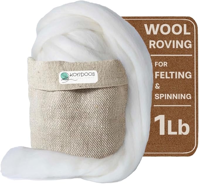Merino Wool roving, 1 Lb. Best Wool by Kondoosnaturalfibers