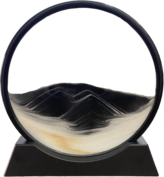 SOFLIY 3D Dynamic Sand Art Liquid Motion, Moving Sand Art Picture Round Glass by Unknown