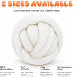 3.53oz Wool Roving: Needle Felting Wool White Roving Wool Felting Supplies Pure - Image 8