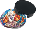 Drink Coaster Set of 6, Poodle Dog Mom Lover Gift, Leather Drink Coasters - Image 9