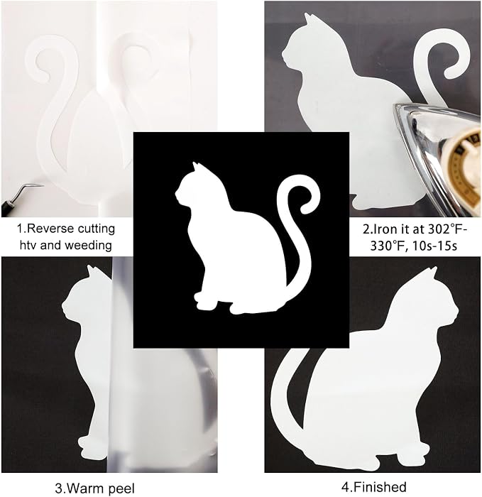 FUNKAKA Heat Transfer Vinyl Reflective White HTV Roll, Reflective HTV Vinyl - Image 3