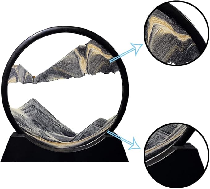 Aoderun Moving Sand Art Picture Round Glass 3D Deep Sea Sandscape in Motion - Image 5