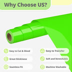 HTVRONT Neon Green HTV Vinyl Roll - Image 3