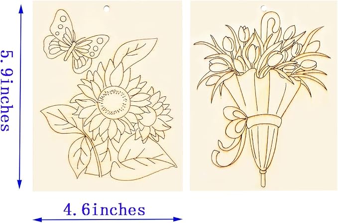 Piatoeke 16PCS 5.9×4.7in Unfinished Wood Craft to Paint, Fun Things to Paint - Image 2
