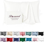 White Silk Pillow Cases King by ROSEWARD