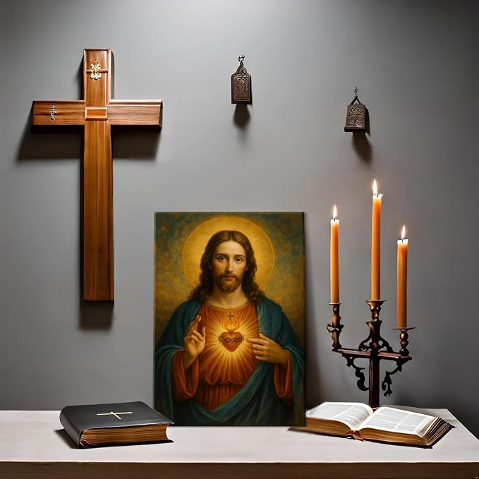 Sacred Heart of Jesus Canvas Wall Art Divine Mercy Painting picture Wall Decor - Image 6
