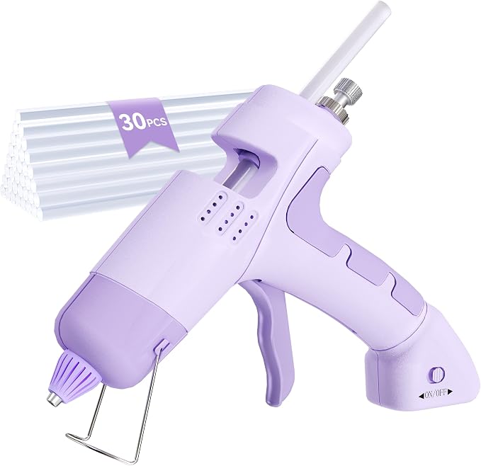 Cordless Hot Glue Gun Kit with 30 Glue Sticks, Built-in 2600mAh Battery by HHieratic