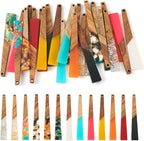FASHEWELRY 26Pcs Resin Wood Earring Charms Long Triangle Transparent Wooden by FASHEWELRY