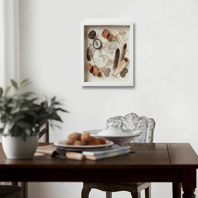 White 11x14 Shadow Box Display Frame, Premium Linen Backboard and Included - Image 6