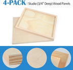 Falling in Art 4 Pack 14x14’’ Unfinished Birch Wood Panels Kit - Image 6