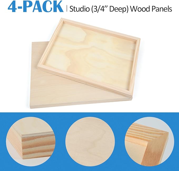 Falling in Art 4 Pack 5x5’’ Unfinished Birch Wood Panels Kit - Image 6