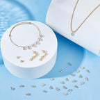 PH PandaHall 50pcs Cubic Zirconia Charms, 18K Gold Plated Round Crystal Charm - Image 4