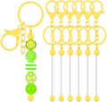 6Pcs Beadable Keychain Bars Blanks Bead Keychain Bar Metal Beaded Keychains by Sugiury