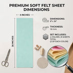 Pastel Felt Fabric Sheet 8" X 36", 1.6mm Thick 8 Pack 4 Colors Assorted | Soft - Image 2