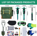16-Piece Geological Rock Hammer Kit, Portable 32-ounce Hammer and Chisel - Image 2