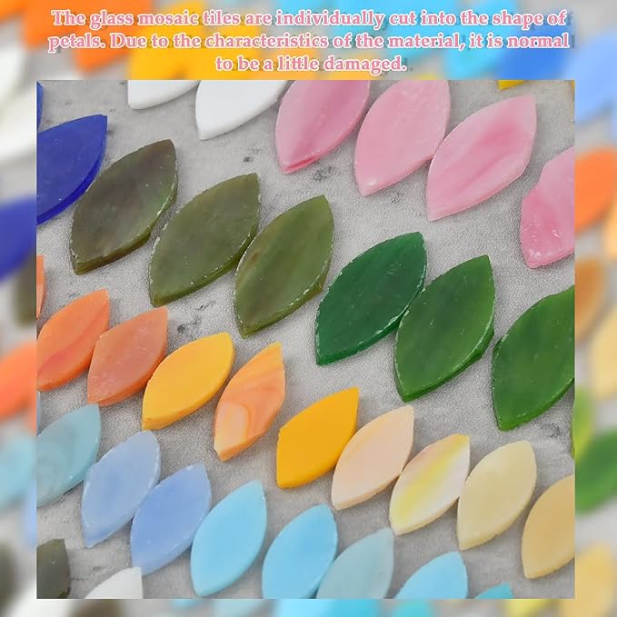 BUYGOO 100Pcs Mosaic Tiles, Mixed Color Mosaic Glass Pieces - Image 3