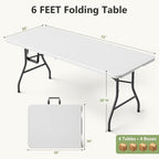 Folding Table 4 Pack, 6 FT Foldable Plastic Table - Image 3